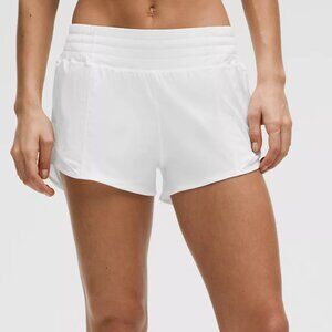 Lulu Lemon White Hotty Hot High Rise Lined Athletic Shorts 2.5”